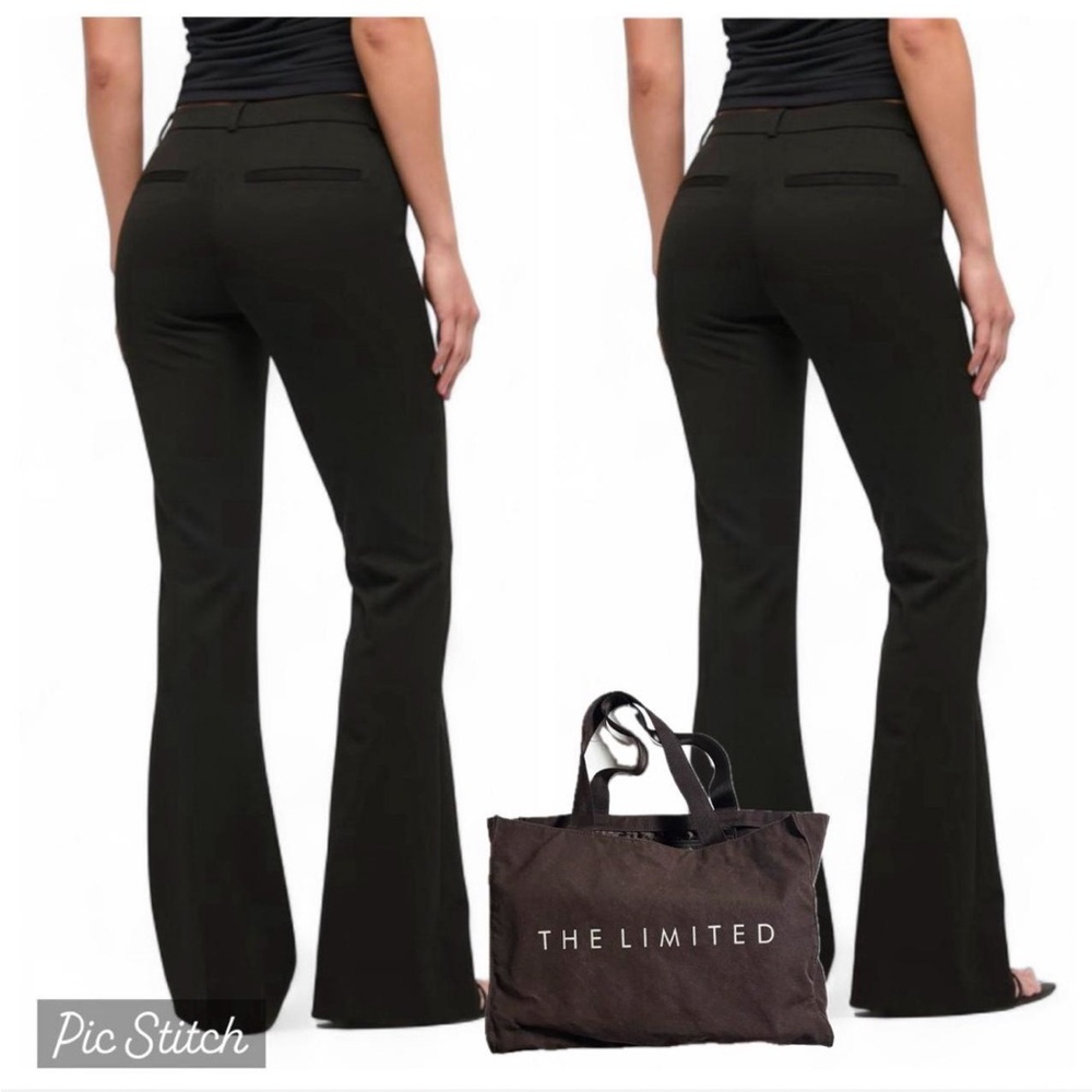Bundle of 2 + Tote, The Limited Black Stretch Flare Trousers Drew Fit 6R